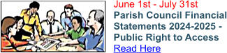 June 1st - July 31st Parish Council Financial Statements 2024-2025 - Public Right to Access Read Here