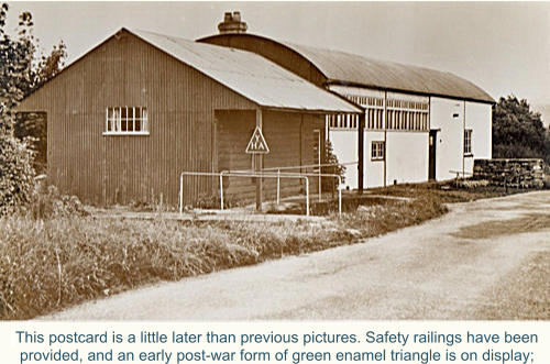 This postcard is a little later than previous pictures. Safety railings have been  provided, and an early post-war form of green enamel triangle is on display;